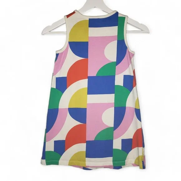 Hanna Andersson Girls Modern Geo Multi Color Tank Dress 6 to7 - Picture 2 of 7